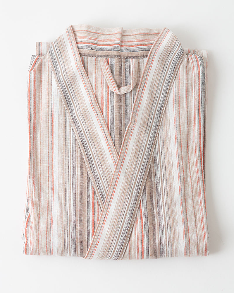 Gribble Striped Linen Robe | Highway Robery