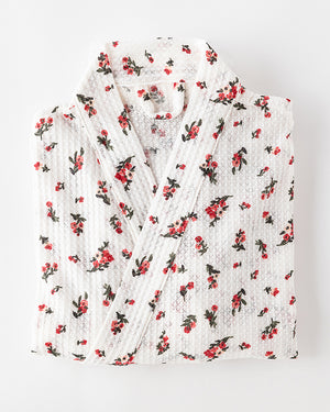 Madam Ruby Robe | Highway Robery | white floral waffle robe with roses on it