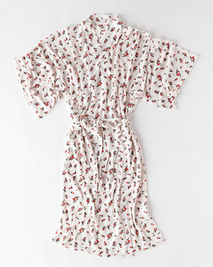Madam Ruby Robe | Highway Robery | white floral waffle robe with roses on it