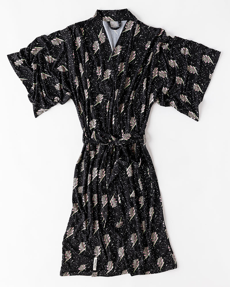 folded black robe with lightning bolts