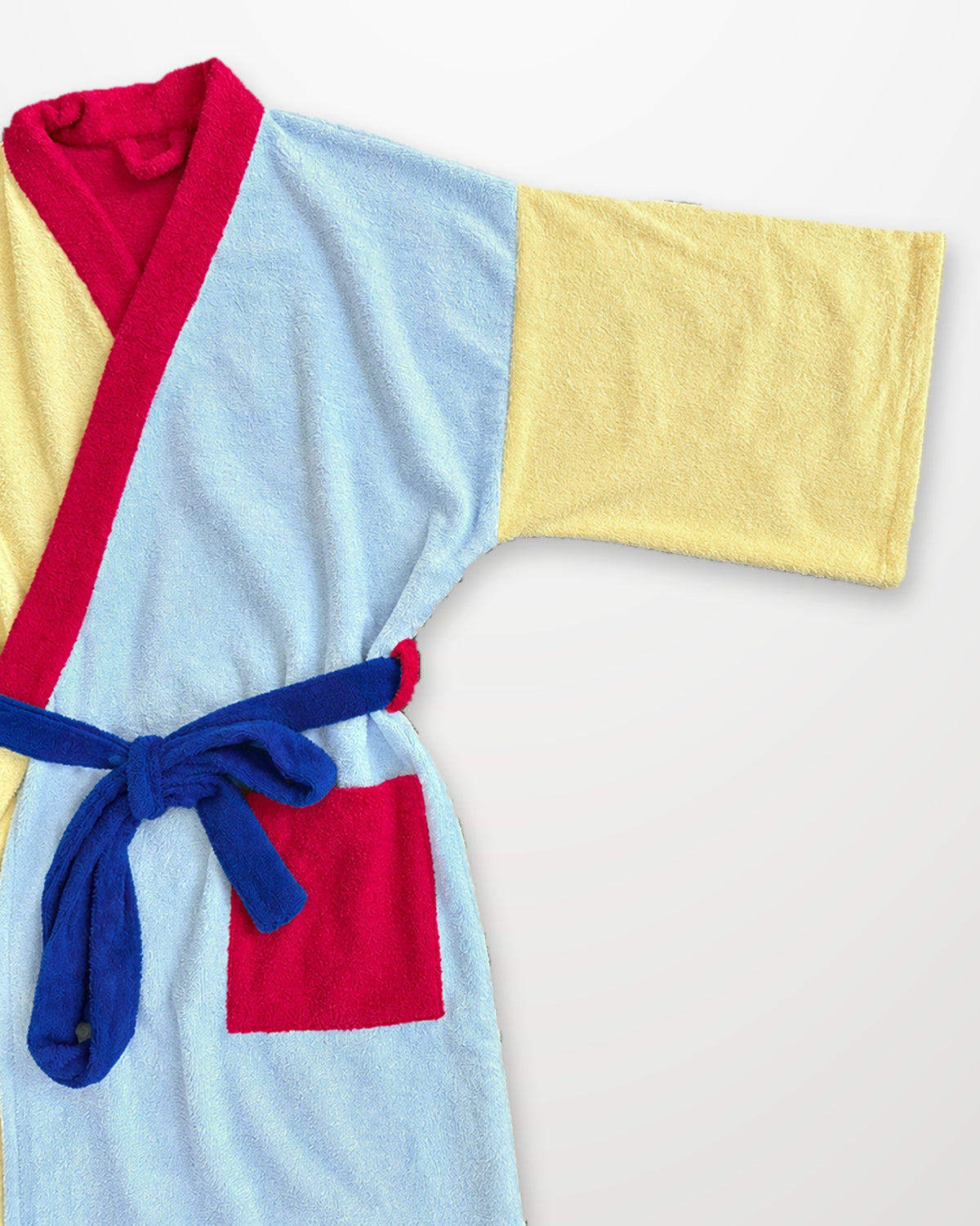 Colorblock terry cloth robe