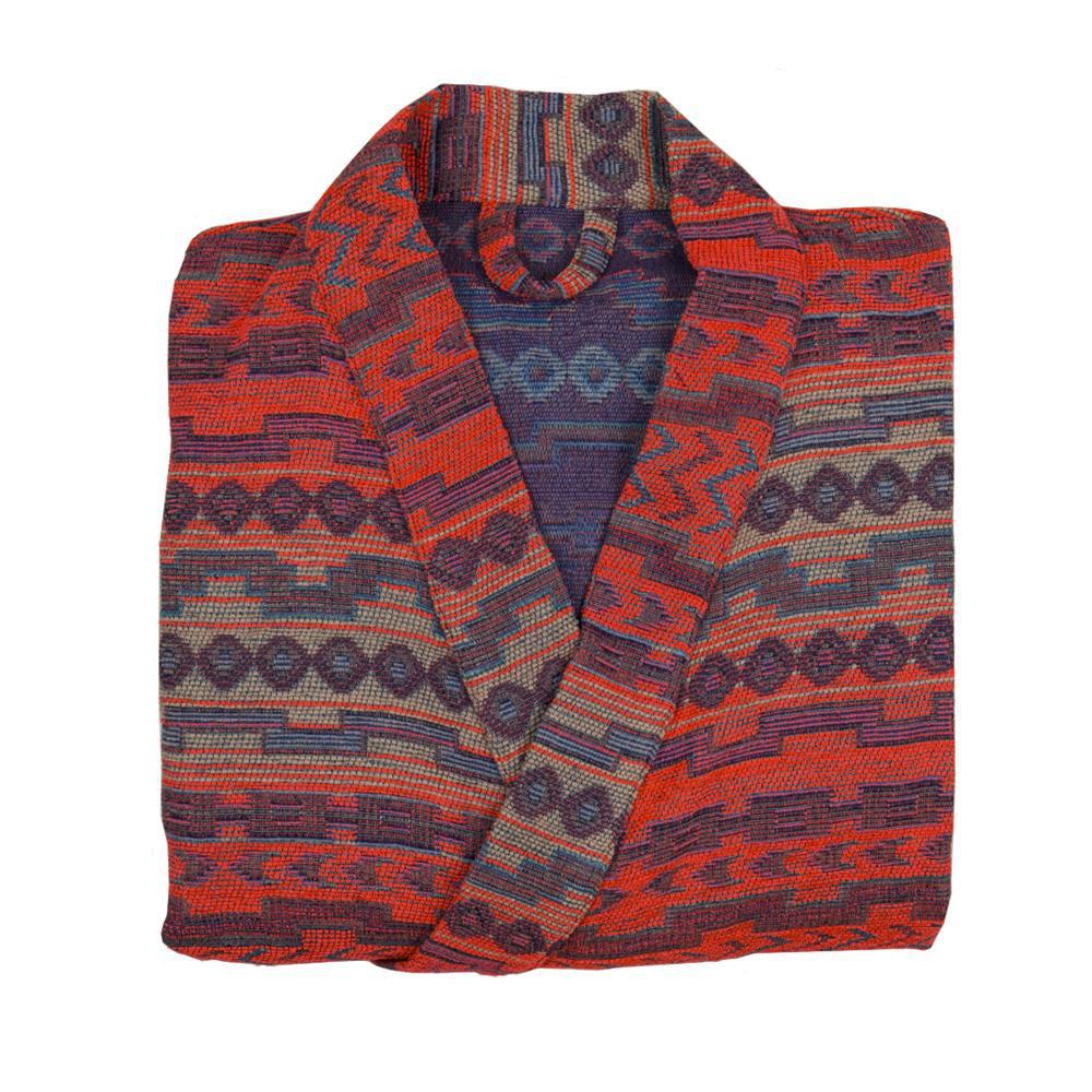highway robery "neon boudeaux" unisex kmino robe, close up view 